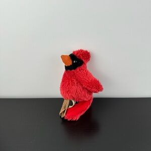 Folkmanis Mini Cardinal Bird Finger Puppet 4" Red Black Plush Stuffed Animal